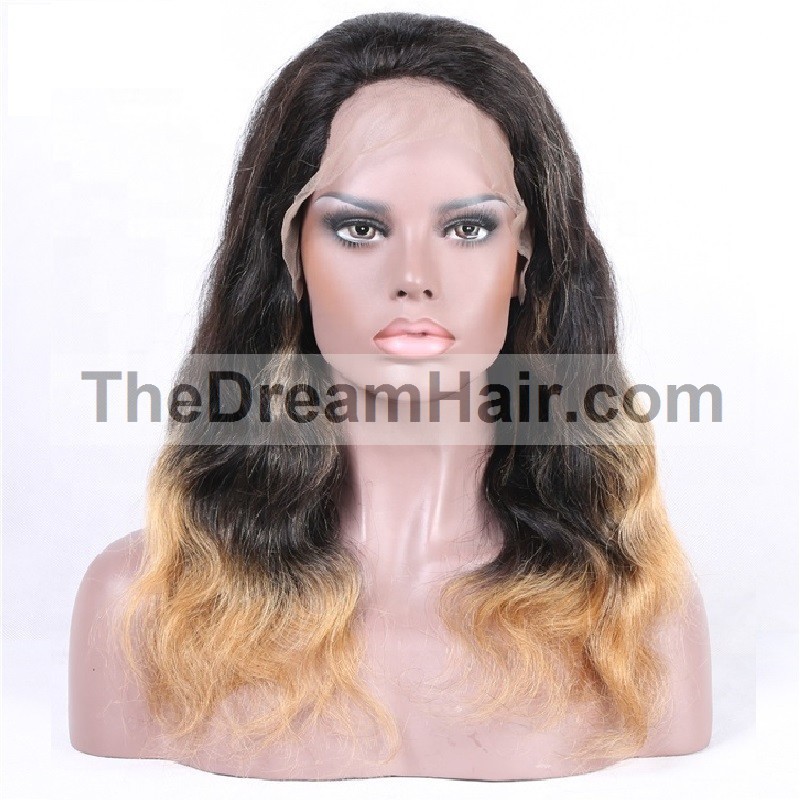 Full Lace Wig Ombre Color 1b 18 Off Black Light Ash Blonde