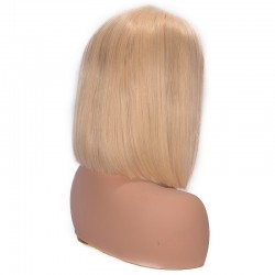 Lace Front Wig, Short Length, 10", Bob Cut, Color #22 (Light Pale Blonde), Made With Remy Indian Human Hair