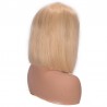 Lace Front Wig, Short Length, 10", Bob Cut, Color #22 (Light Pale Blonde), Made With Remy Indian Human Hair