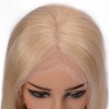 Lace Front Wig, Short Length, 10", Bob Cut, Color #22 (Light Pale Blonde), Made With Remy Indian Human Hair