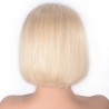 Lace Front Wig, Short Length, 8", Bob Cut, Color #60 (Lightest Blonde), Made With Remy Indian Human Hair