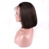 Lace Front Wig, Short length, 10", Bob Cut, Color #1B (Off Black), Made With Remy Indian Human Hair