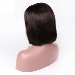 Lace Front Wig, Short length, 10", Bob Cut, Color #1B (Off Black), Made With Remy Indian Human Hair