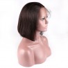 Lace Front Wig, Short length, 10", Bob Cut, Color #1B (Off Black), Made With Remy Indian Human Hair