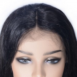 Lace Front Wig, Medium Length, Color #1 (Jet Black), Made With Remy Indian Human Hair