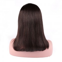 Lace Front Wig, Medium Length, Color #1B (Off Black), Made With Remy Indian Human Hair