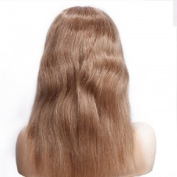 Lace Front Wig, Medium Length, Color #8 (Chestnut Brown), Made With Remy Indian Human Hair