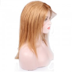 Lace Front Wig, Medium Length, Color #12 (Light Brown), Made with Remy Indian Human Hair