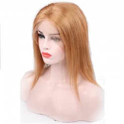 Lace Front Wig, Medium Length, Color #12 (Light Brown), Made with Remy Indian Human Hair