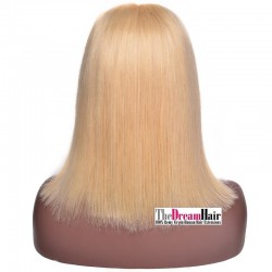 Lace Front Wig, Medium Length, Color #24 (Golden Blonde), Made With Remy Indian Human Hair