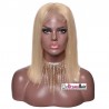 Lace Front Wig, Medium Length, Color #24 (Golden Blonde), Made With Remy Indian Human Hair