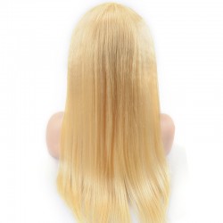 Lace Front Wig, Long Length, Color #24 (Golden Blonde), Made With Remy Indian Human Hair