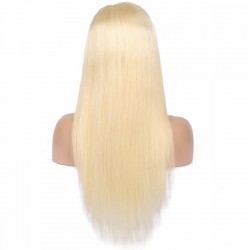 Lace Front Wig, Long Length, Color #613 (Platinum Blonde), Made With Remy Indian Human Hair