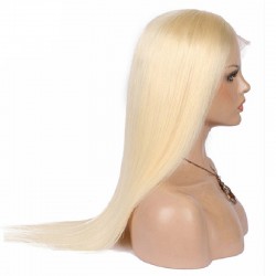 Lace Front Wig, Long Length, Color #613 (Platinum Blonde), Made With Remy Indian Human Hair