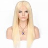 Lace Front Wig, Long Length, Color #613 (Platinum Blonde), Made With Remy Indian Human Hair