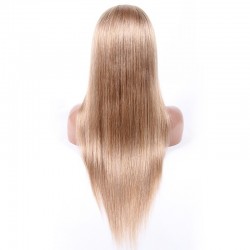 Lace Front Wig, Long Length, Color #16 (Medium Ash Blonde), Made With Remy Indian Human Hair