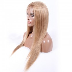 Lace Front Wig, Long Length, Color #16 (Medium Ash Blonde), Made With Remy Indian Human Hair