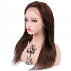 Lace Front Wig, Long Length, Color #2 (Darkest Brown), Made With Remy Indian Human Hair