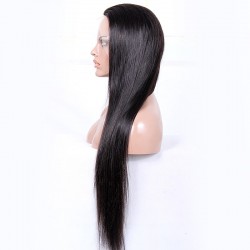 Lace Front Wig, Extra Long Length, Color #1B (Off Black), Made With Remy Indian Human Hair