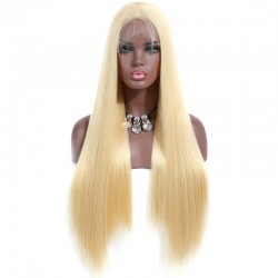 Lace Front Wig, Extra Long Length, Color #22 (Light Pale Blonde), Made With Remy Indian Human Hair