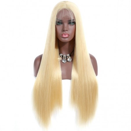 Lace Front Wig, Extra Long Length, Color #22 (Light Pale Blonde), Made With Remy Indian Human Hair