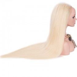 Lace Front Wig, Extra Long Length, Color #60 (Lightest Blonde), Made With Remy Indian Human Hair