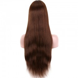 Lace Front Wig, Extra Long Length, Color #4 (Dark Brown), Made With Remy Indian Human Hair