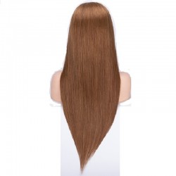 Lace Front Wig, Extra Long Length, Color #6 (Medium Brown), Made With Remy Indian Human Hair