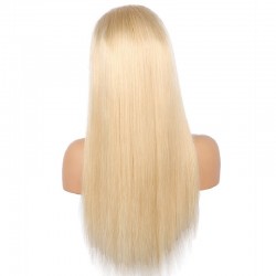 Lace Front Wig, Extra Long Length, Color #613 (Platinum Blonde), Made With Remy Indian Human Hair