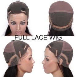 Full Lace Wig, Long Length, Color #1B (Off Black), Made With Remy Indian Human Hair