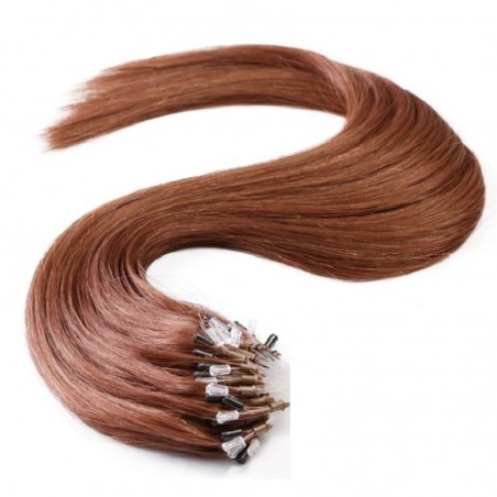 Micro Loop Ring Hair Extensions, Color #33 (Auburn), Made With Remy Indian Human Hair