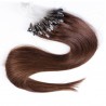 Micro Loop Ring Hair Extensions, Color #4 (Dark Brown), Made With Remy Indian Human Hair