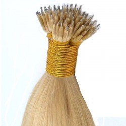 Nano Ring Hair Extensions, Color #22 (Light Pale Blonde), Made With Remy Indian Human Hair