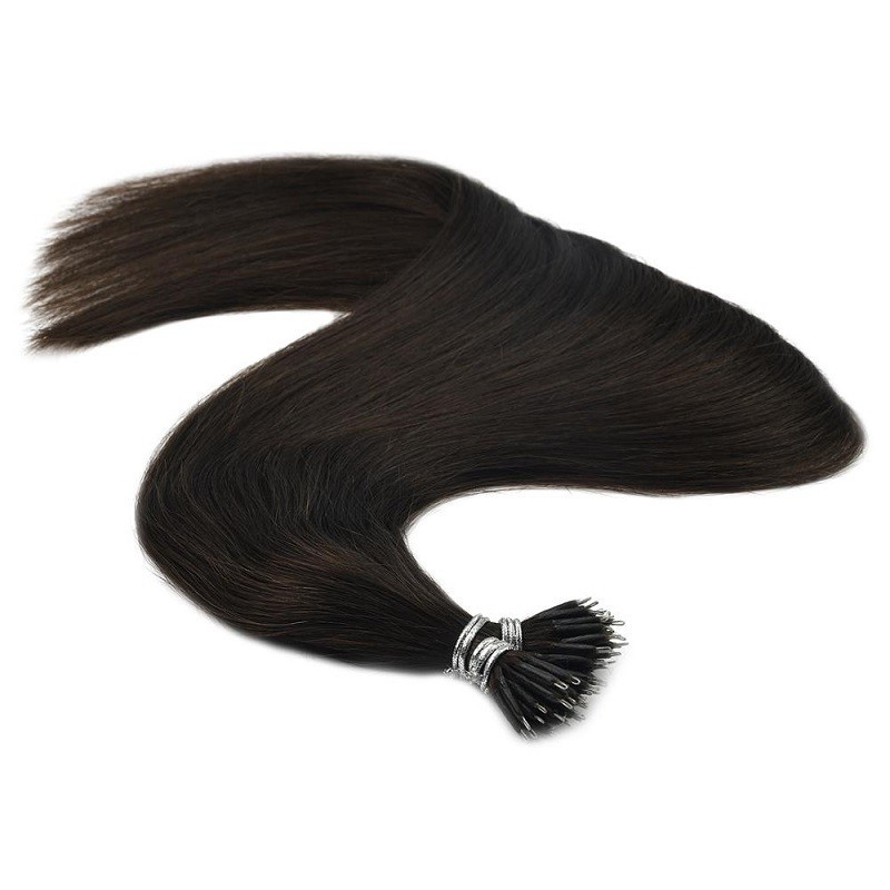 Nano Ring Hair Extensions, Color #1B (Off Black Black), Made With Remy Indian Human Hair