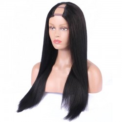 U-Part Wig, Color #1 (Jet Black), Made With Remy Indian Human Hair