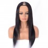 U-Part Wig, Color #1B (Off Black), Made With Remy Indian Human Hair