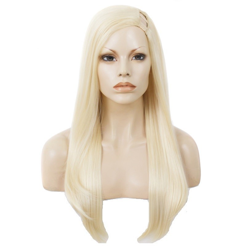 U-Part Wig, Color #22 (Light Pale Blonde), Made With Remy Indian Human Hair