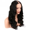 U-Part Wig, Body Wave, Color #1 (Jet Black), Made With Remy Indian Human Hair