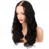 U-Part Wig, Body Wave, Color #1 (Jet Black), Made With Remy Indian Human Hair