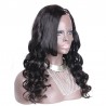 U-Part Wig, Loose Wavy, Color #1B (Off Black), Made With Remy Indian Human Hair