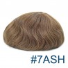 Men’s Wig - Toupee, Super-Thin Skin Base 0.06mm, Color #7ASH (Light Brown with Ash tone), Made With Remy Indian Human Hair