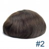 Men’s Wig - Toupee, Super-Thin Skin Base 0.08mm, Color #2 (Darkest Brown), Made With Remy Indian Human Hair