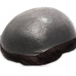 Men’s Wig - Toupee, Super-Thin Skin Base 0.08mm, Color #2 (Darkest Brown), Made With Remy Indian Human Hair