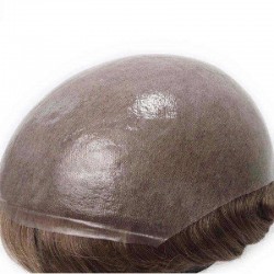 Men’s Wig - Toupee, Super-Thin Skin Base 0.08mm, Color #4 (Dark Brown), Made With Remy Indian Human Hair