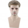 Men’s Wig - Toupee, Super-Thin Skin Base 0.08mm, Color #6 (Medium Brown), Made With Remy Indian Human Hair