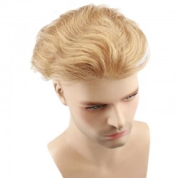 Men’s Wig - Toupee, Super-Thin Skin Base 0.08mm, Color #22 (Light Blonde), Made With Remy Indian Human Hair