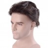 Men’s Wig - Toupee, Full French Lace Base, Color #4 (Dark Brown), Made With Remy Indian Human Hair