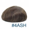 Men’s Wig - Toupee, Full French Lace Base, Color #4ASH (Dark Brown with Ash Tone), Made With Remy Indian Human Hair