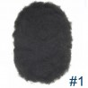 Men’s Wig - Toupee, Afro Curl, Transparent Thin Skin Base 0.08mm, Color #1 (Jet Black), Made With Remy Indian Human Hair