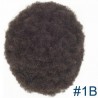 Men’s Wig - Toupee, Afro Curl, Fine Mono with NPU and Lace Front Base, Color #1B (Off Black), Made With Remy Indian Hair